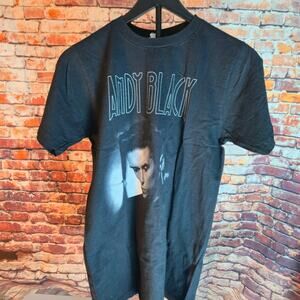 Andy Black Band T Shirt Portrait Graphic Black Rock Concert Music Fan Tee Adult